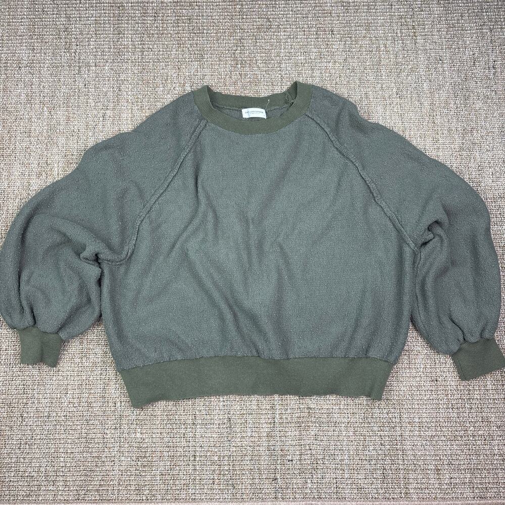 🌿 Daryl-Ann Denner x Pink Lily Textured Sweatshirt | Size L | Sage Green